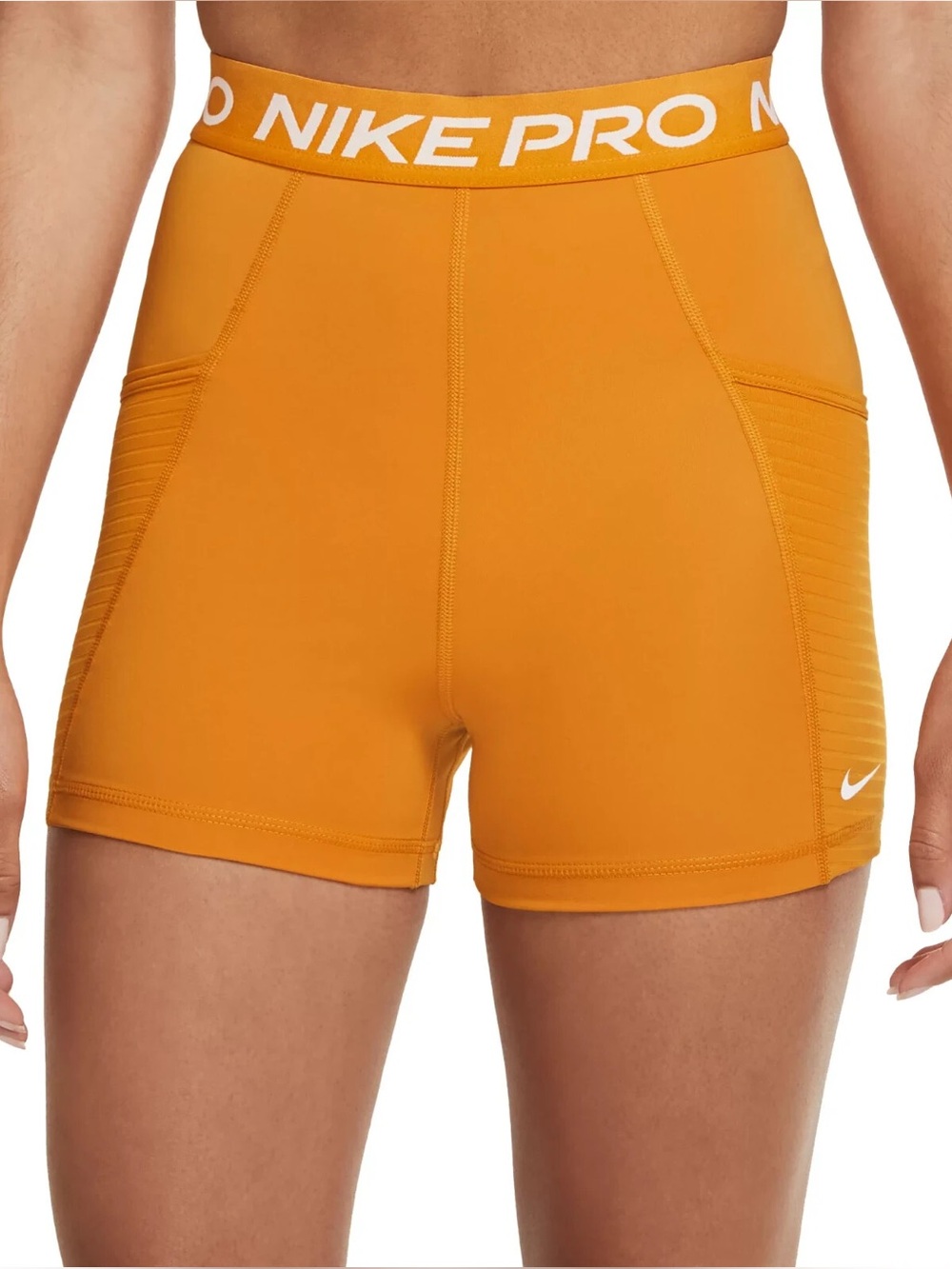 Nike Pro 3" Fitted Orange Shorts Size XS